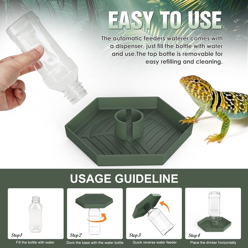 NOMOY Reptile Water Dispenser-Bearded Dragon Water Bowl - Small Water Dish for Tortoise - Bowls for Reptiles & Amphibians (L) - Image 3